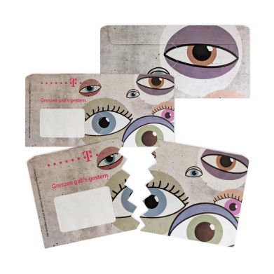 Werbemailing Telekom mit Zickzack Aufreißperforation