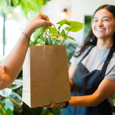 E-Commerce-Versandtasche mit Schuhen